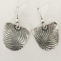 Textured Leaf Earrings