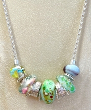 Lampworked Glass and Silver Neckpiece II