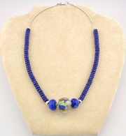 Lapis and Glass Bead Neckpiece
