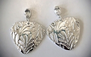 White Topaz Leaf- Textured Earrings