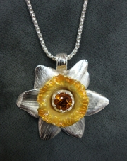 Daffodil - Silver and Enamel