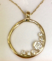 Gold and Diamond Circle Pendant