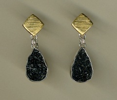 Shapes Drusey Hematite Earrings