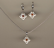Sterling Shapes Earrings With Stone Center
