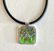 wildflowers enamel pendant