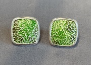 Enameled Leaf Shape Earrings