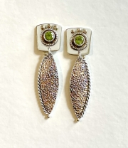 textured peridot earrings