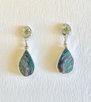 Bark Textured Earrings with Stones
