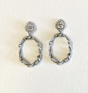 Twisted vine hoop Earrings with fancy  tops